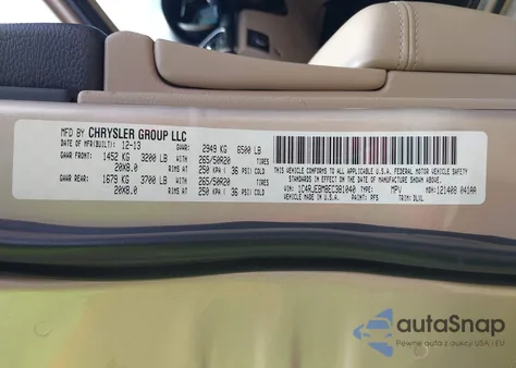 2014 Jeep Grand Cherokee Limited z USA, uszkodzony, nr VIN 1C4RJEBM8EC381040